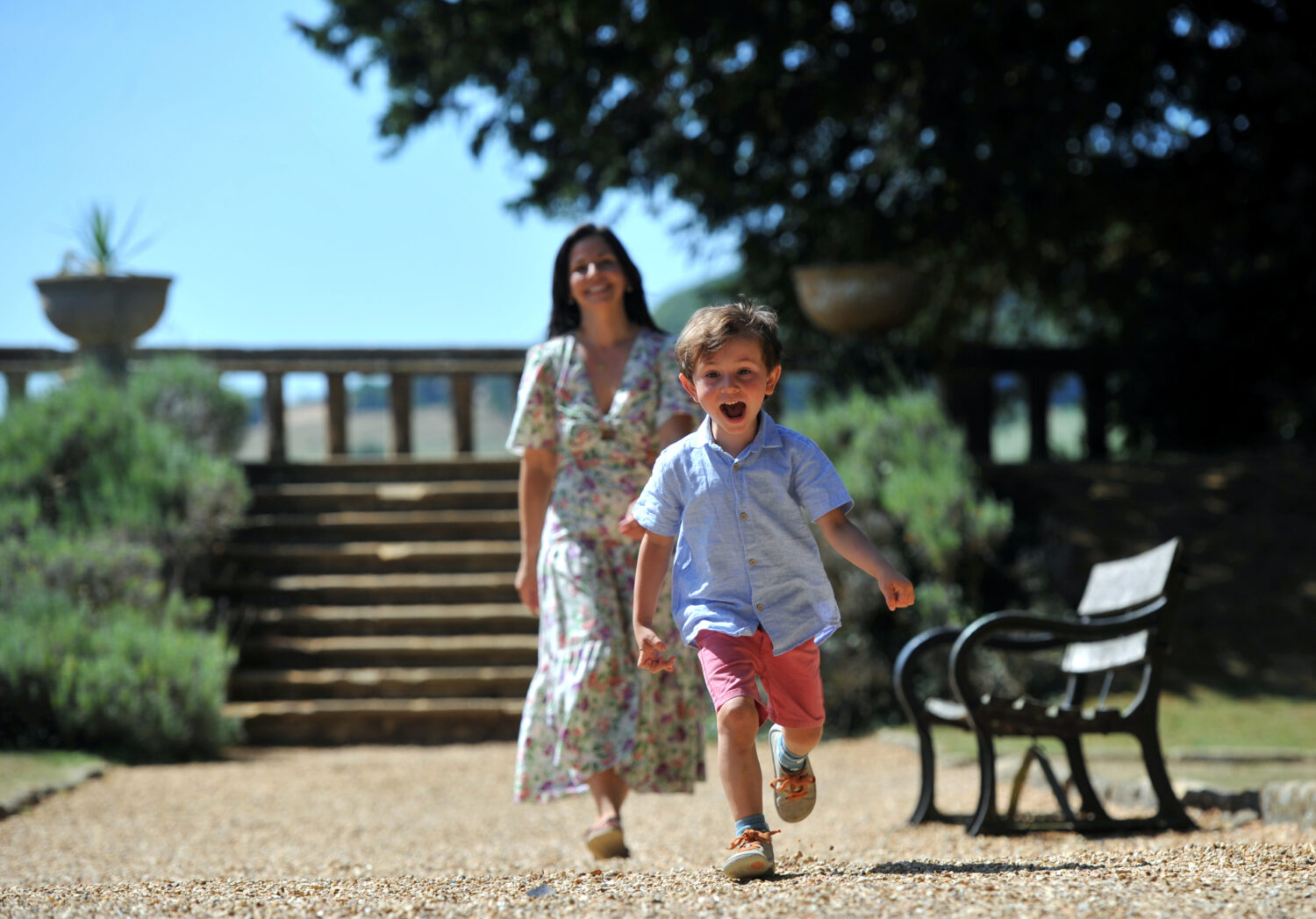 Mother and son in Sudeley Castle Grounds