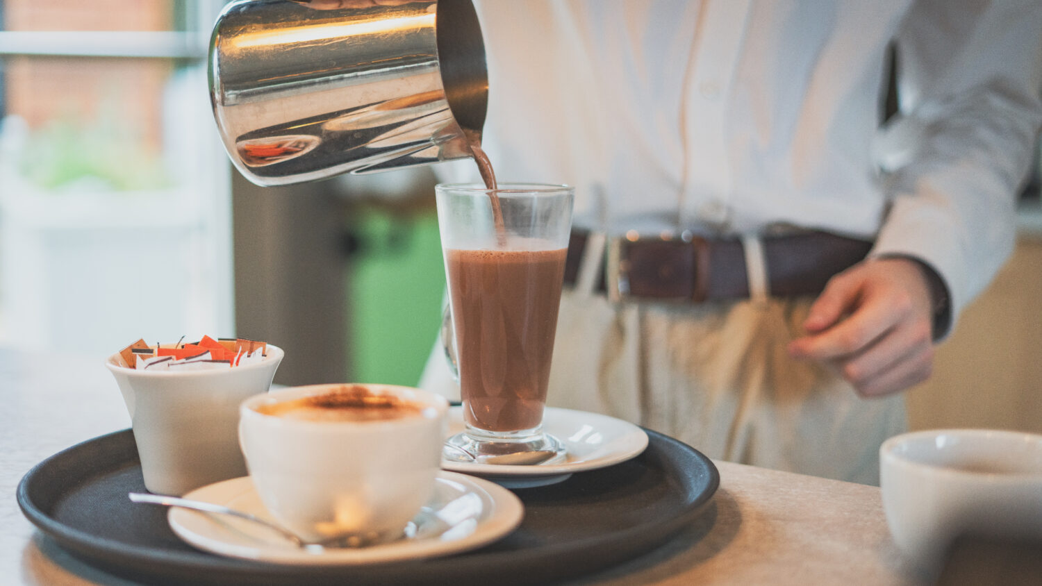 Hot drinks in the Pavilion cafe