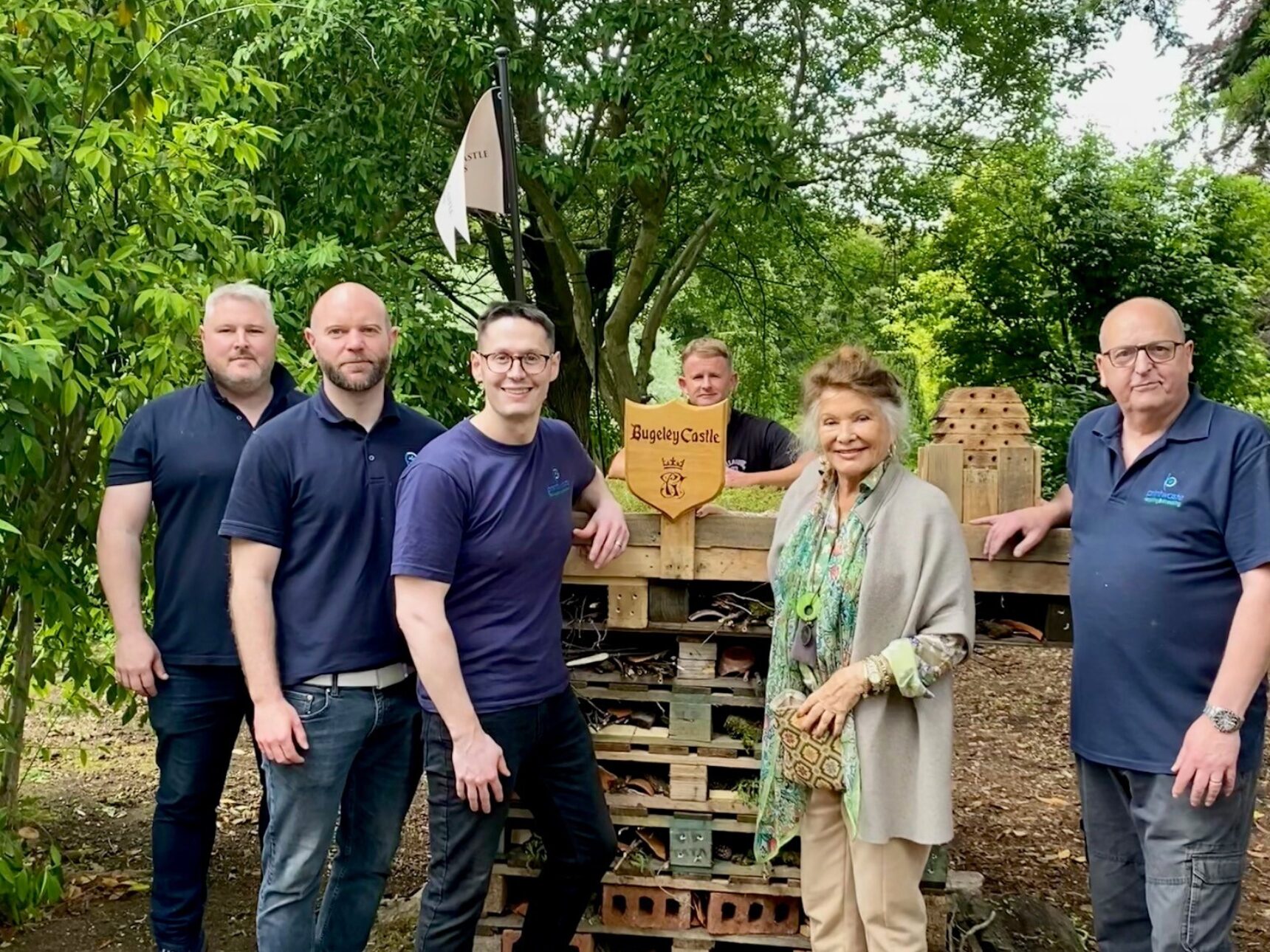 The brilliant team at Print Waste took time out to create 'Bugeley Castle', pictured here with Elizabeth, Lady Ashcombe