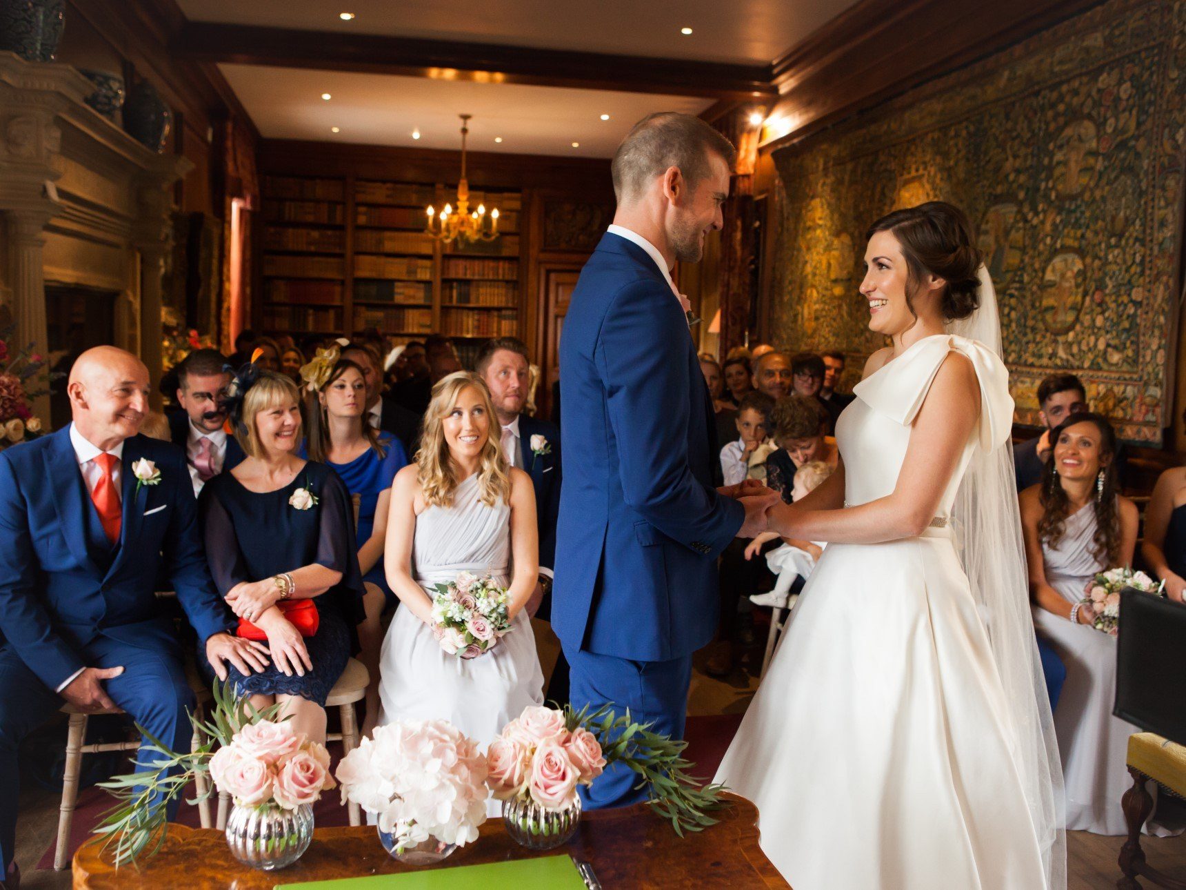 Bride and Groom in Library ceremony