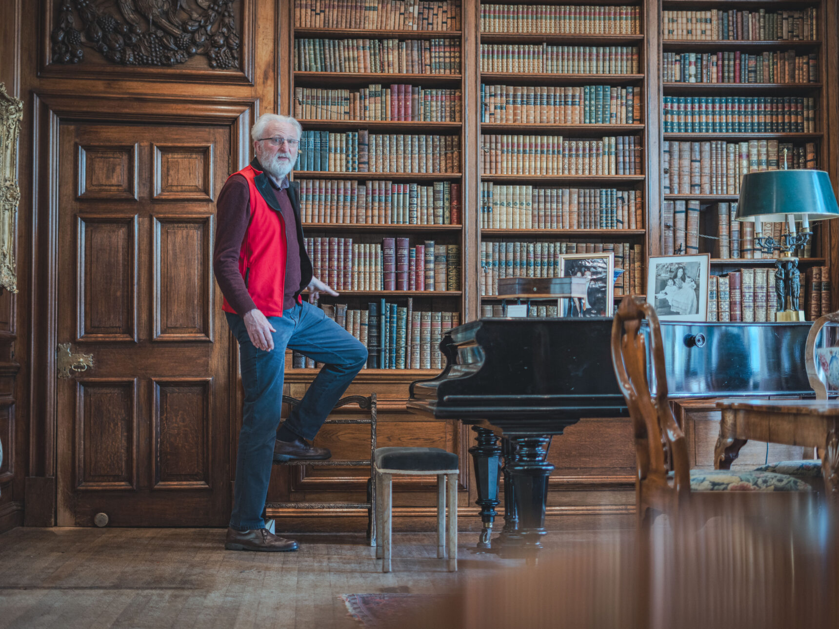 Archivist Derek Maddock in Sudeley's Library