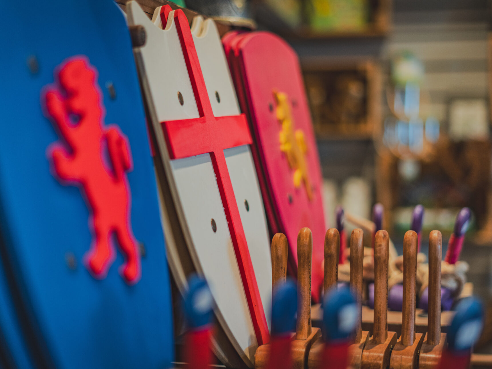 Play shields for young explorers in Sudeley's Gift Shop