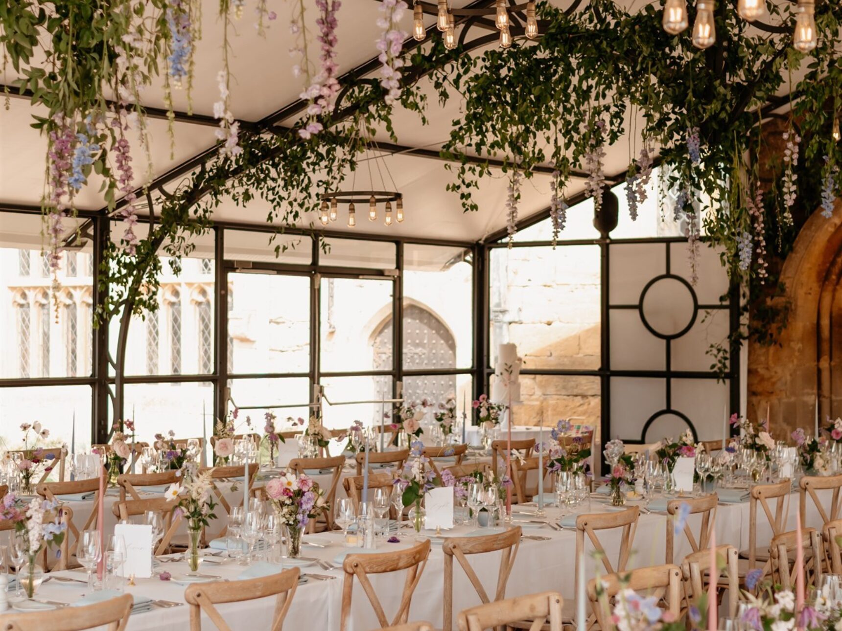 Fill the Orangery with gorgeous flora to transform the space.