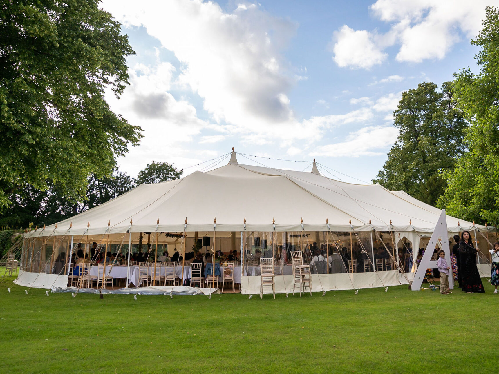 The North Lawn can comfortably accomodate large marquee weddings