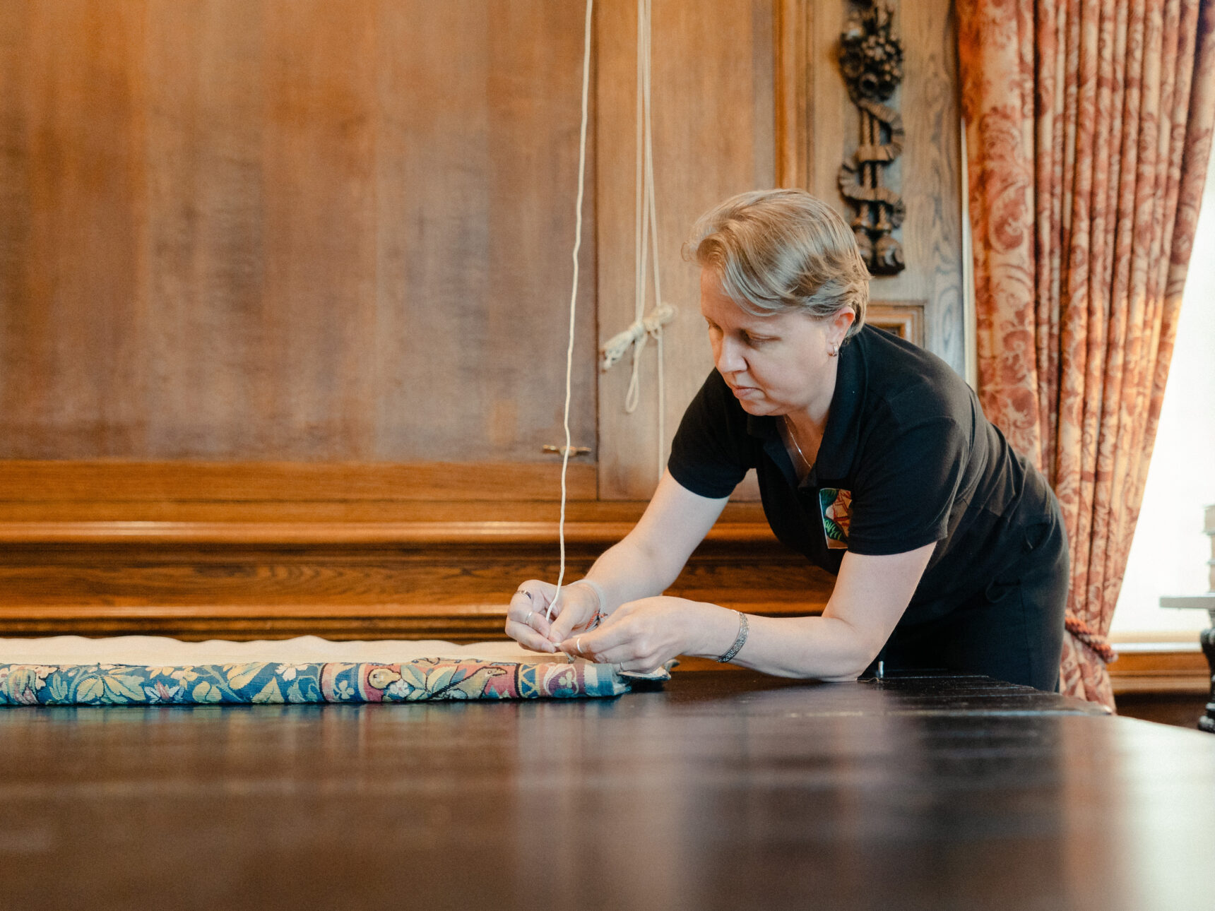 Conservation in action on the Sheldon Tapestry