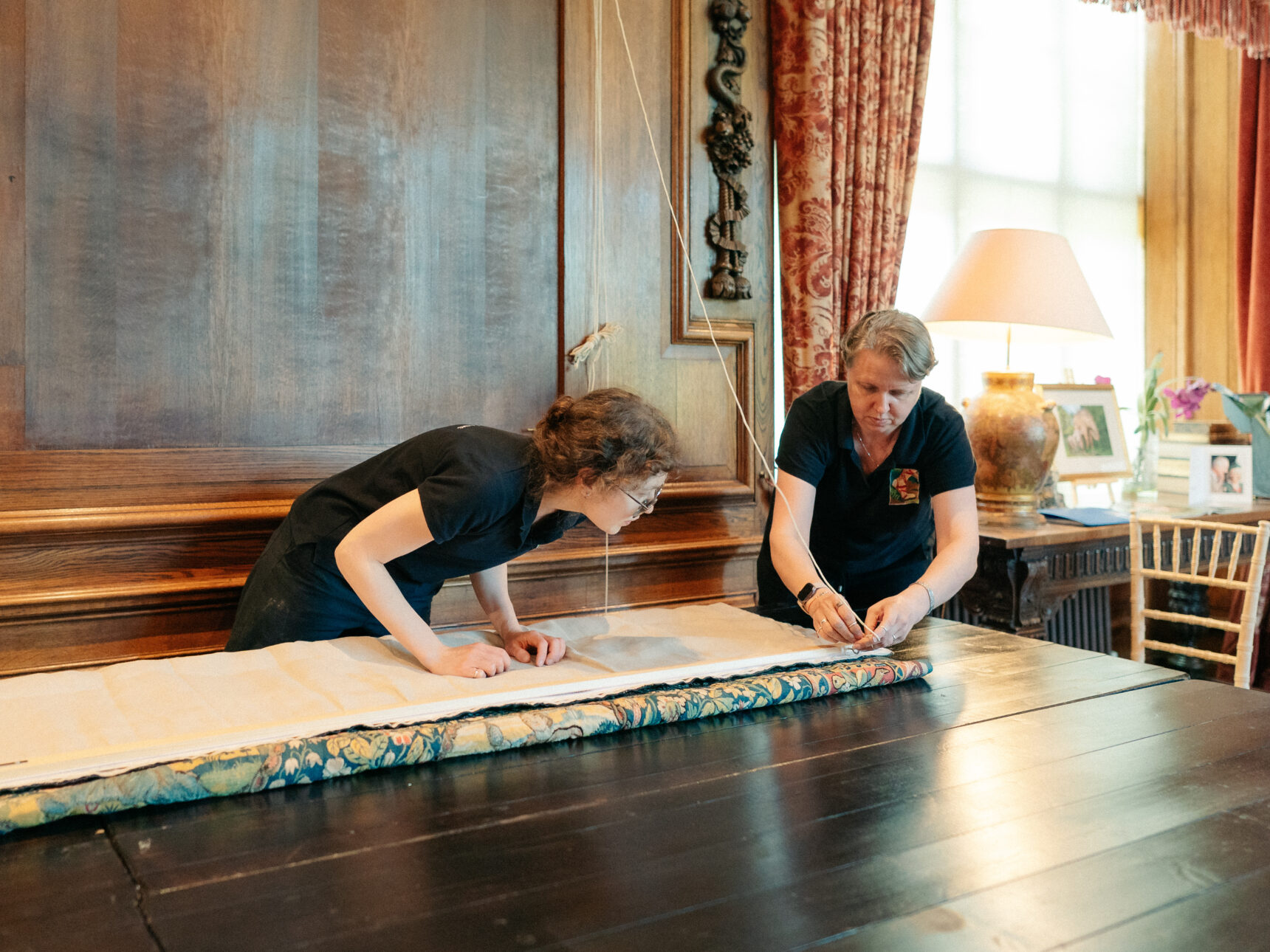 Conservation in action on the Sheldon Tapestry