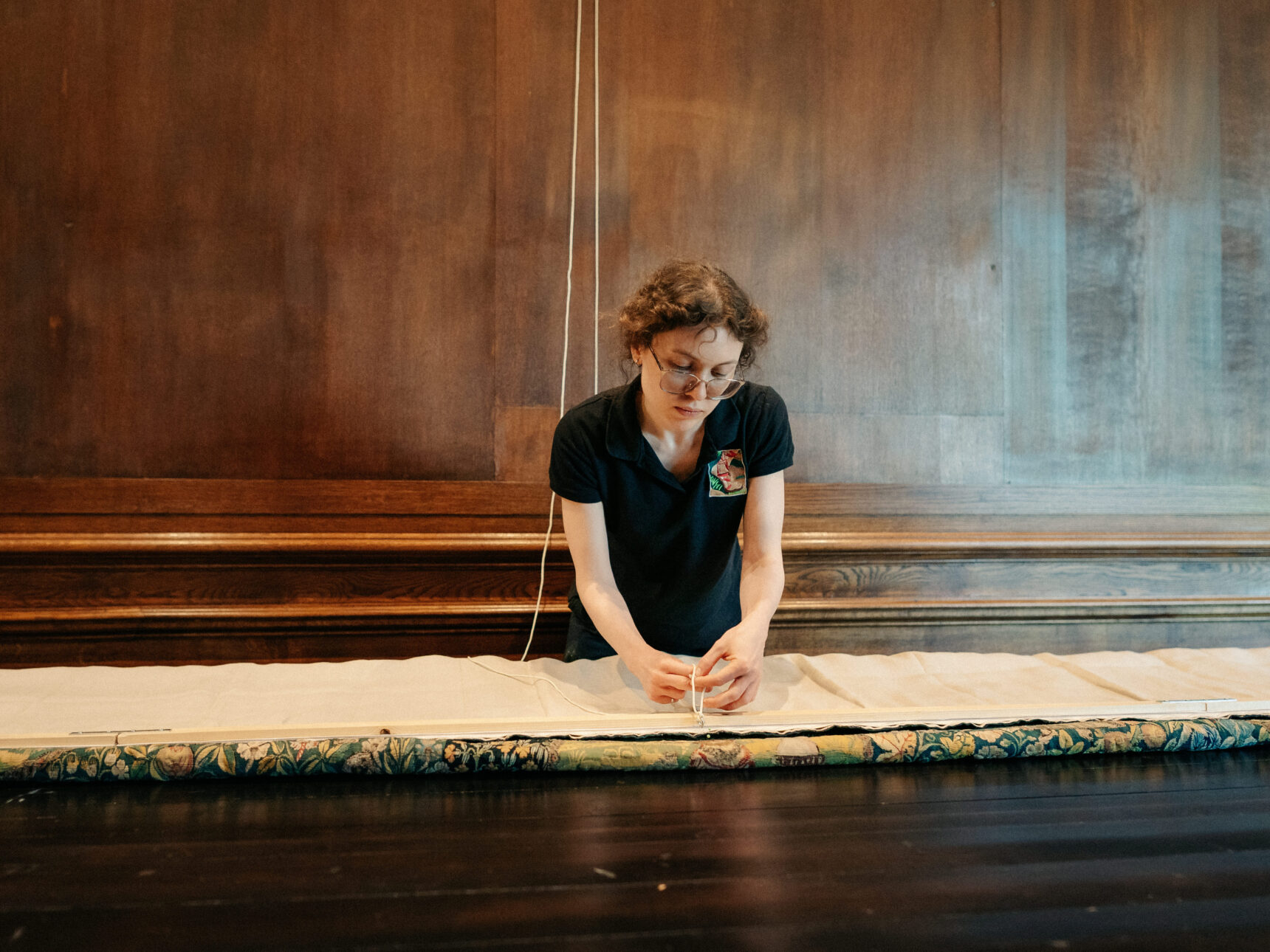 Conservation in action on the Sheldon Tapestry