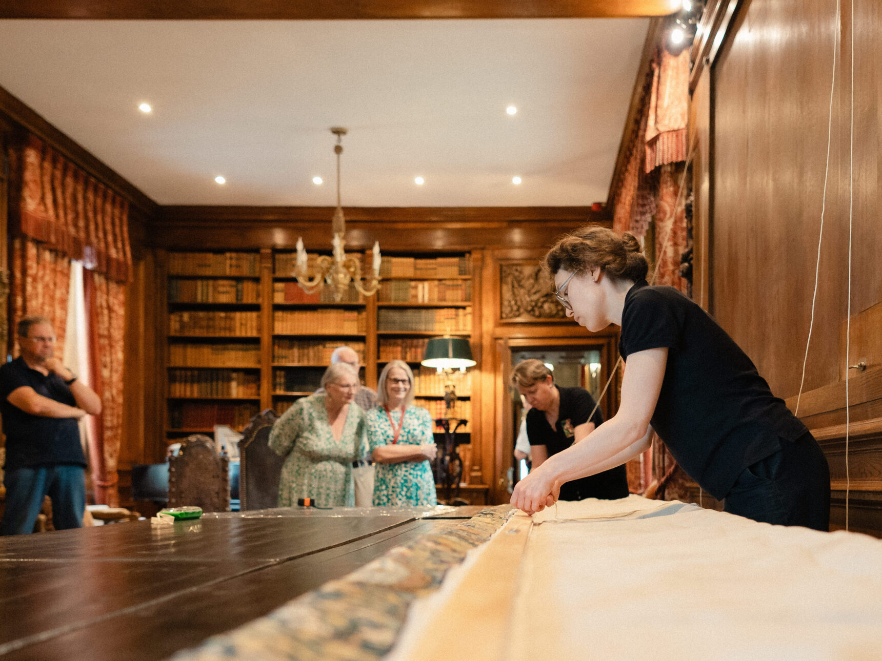 Conservation in action on the Sheldon Tapestry