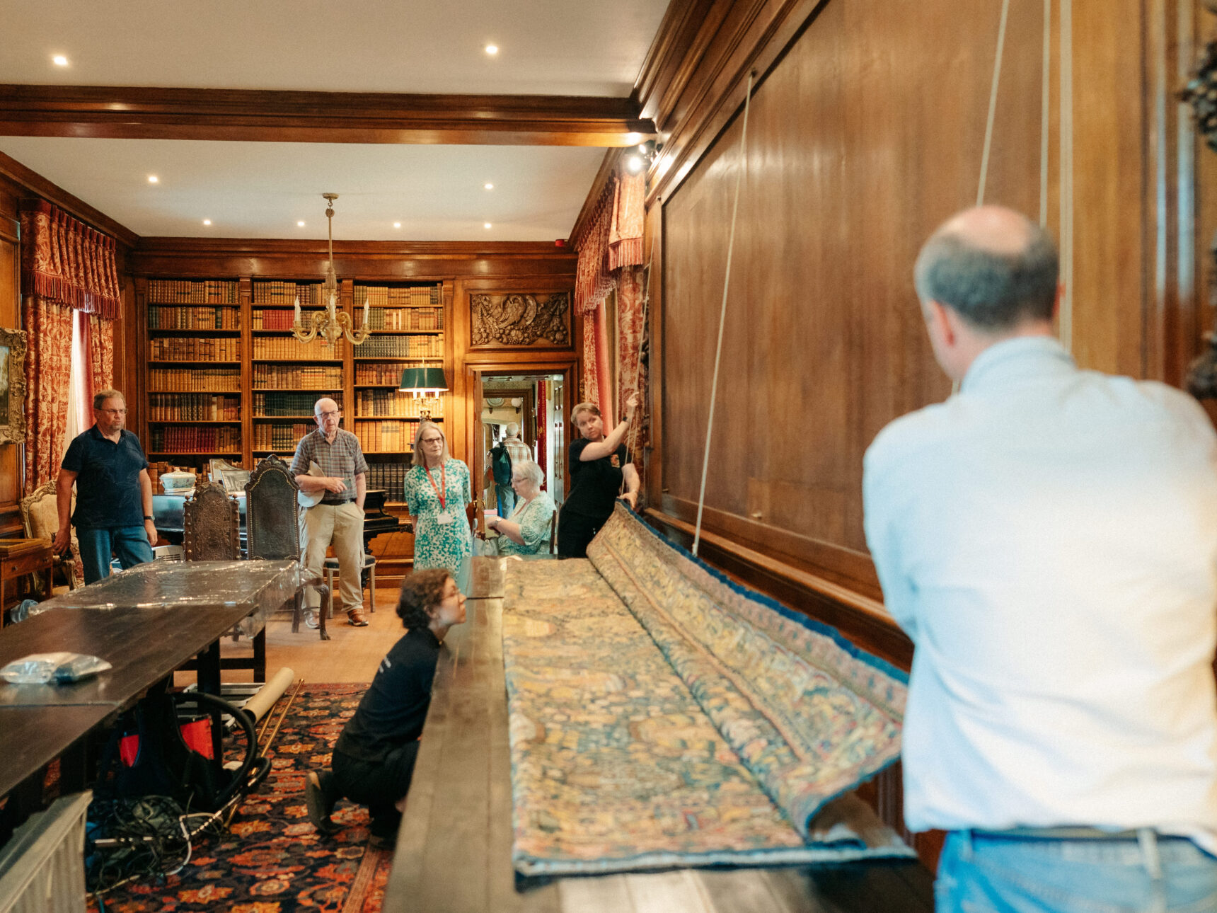 Conservation in action on the Sheldon Tapestry