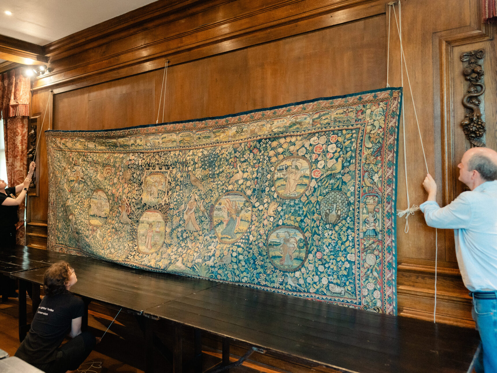 Conservation in action on the Sheldon Tapestry