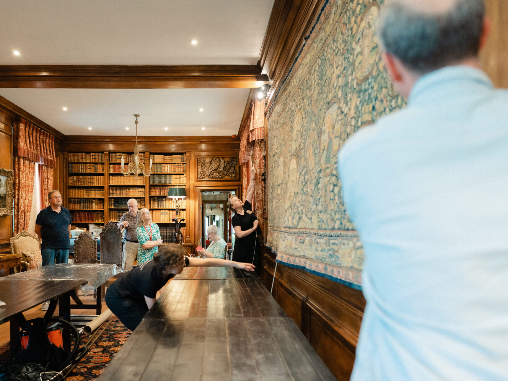 Conservation in action on the Sheldon Tapestry
