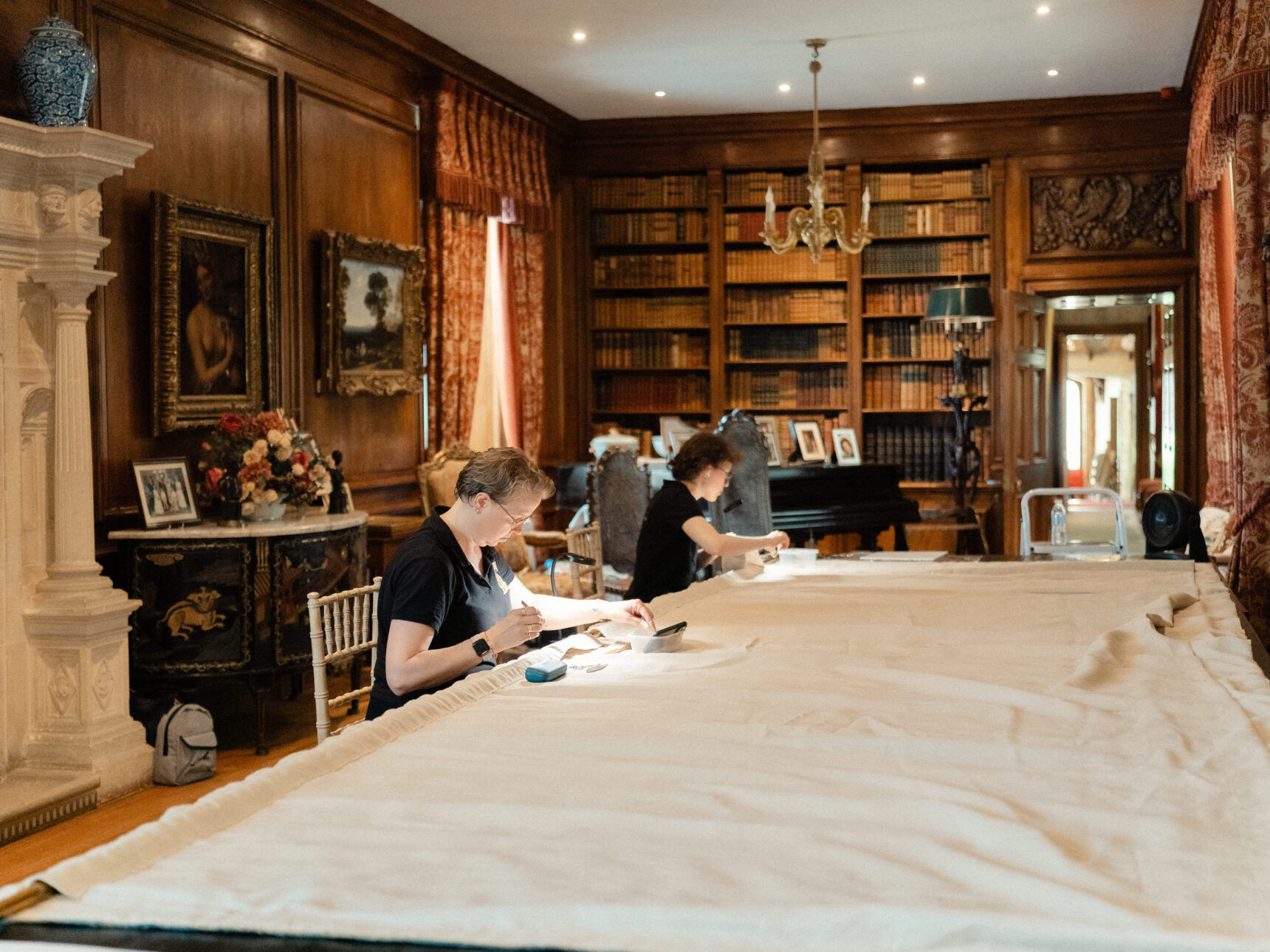 Conservation in action on the Sheldon Tapestry