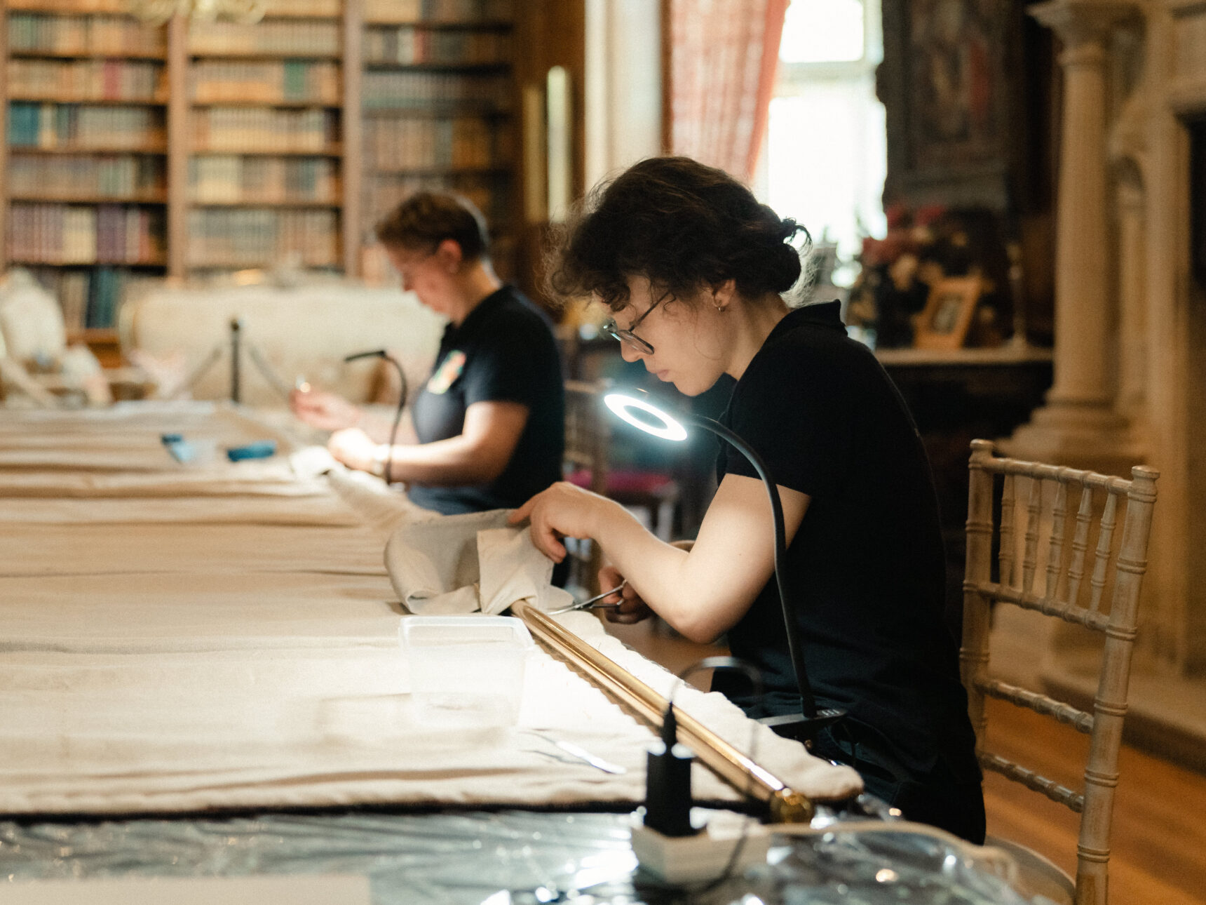 Conservation in action on the Sheldon Tapestry