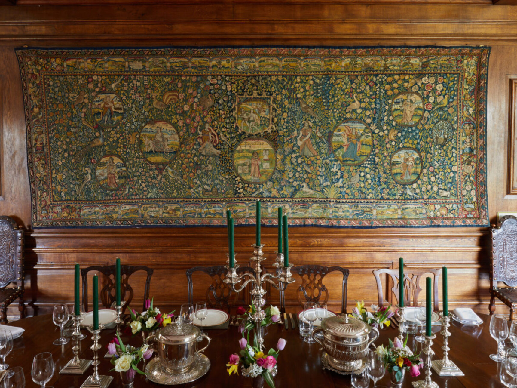 The Library is home to one of Sudeley’s greatest treasures, a rare, 17th century Sheldon tapestry