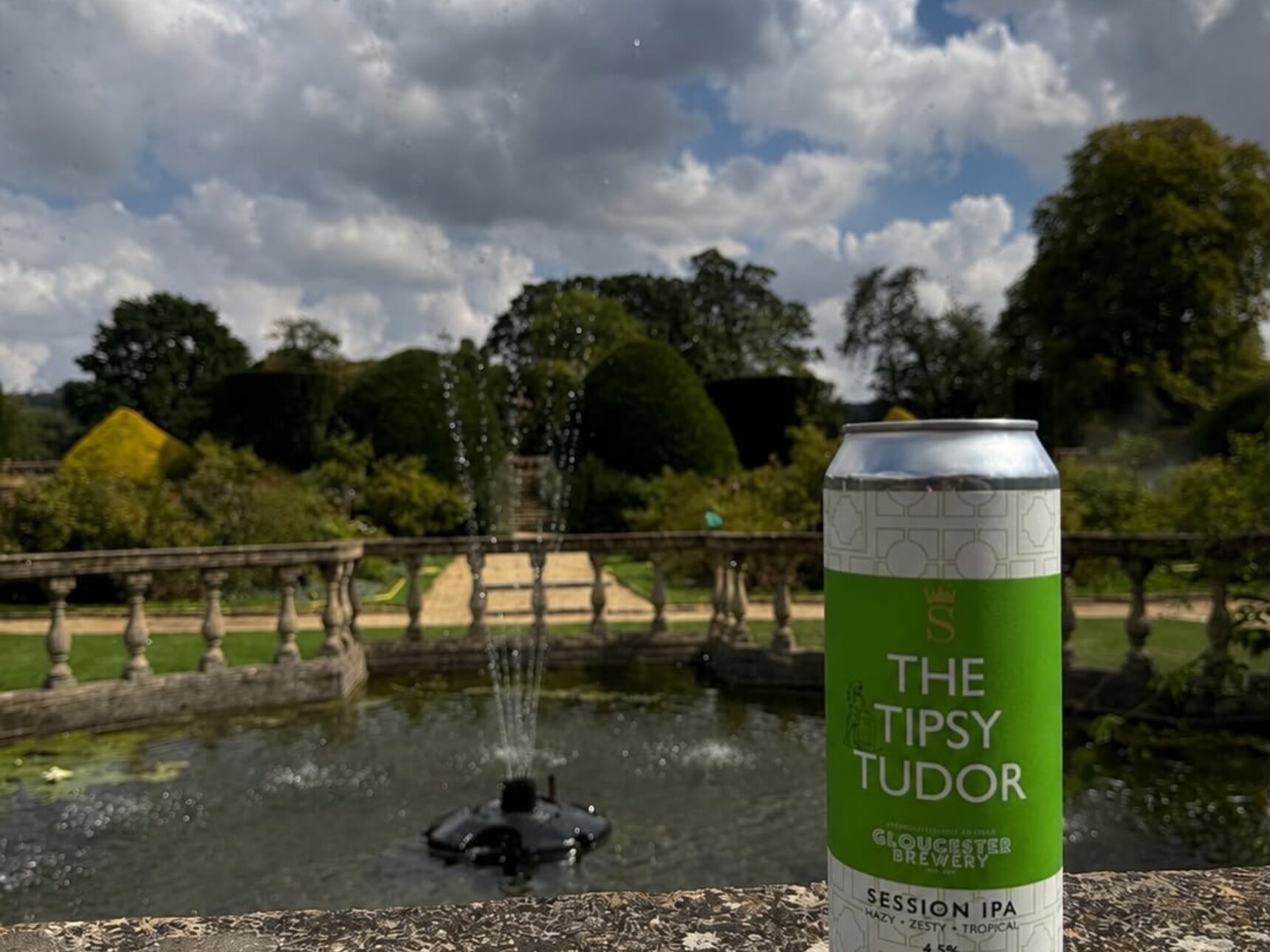The Tipsy Tudor can in the Queens' Garden