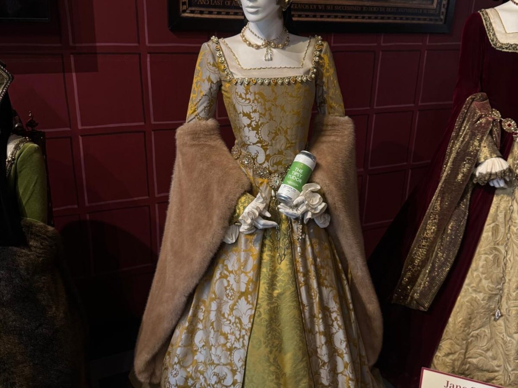 The Tipsy Tudor can held by Anne Boleyn figure