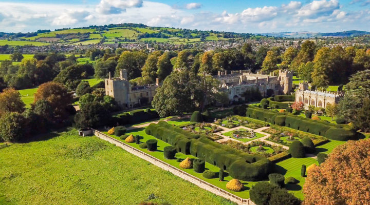 Aerial image of Sudeley Castle and Gardens