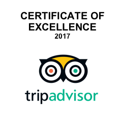 Certificate of excellence 2017. Trip Advisor.